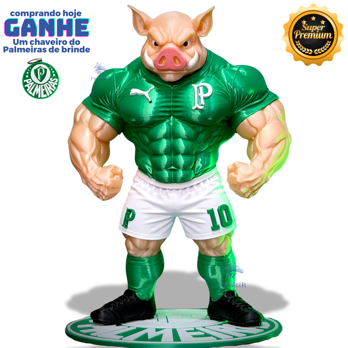 O Porcão do Palmeiras Premium Mascote – Arte Decorativa Exclusiva Montado a mão Pronta Entrega EXCLUSIVO FRETE GRÁTIS