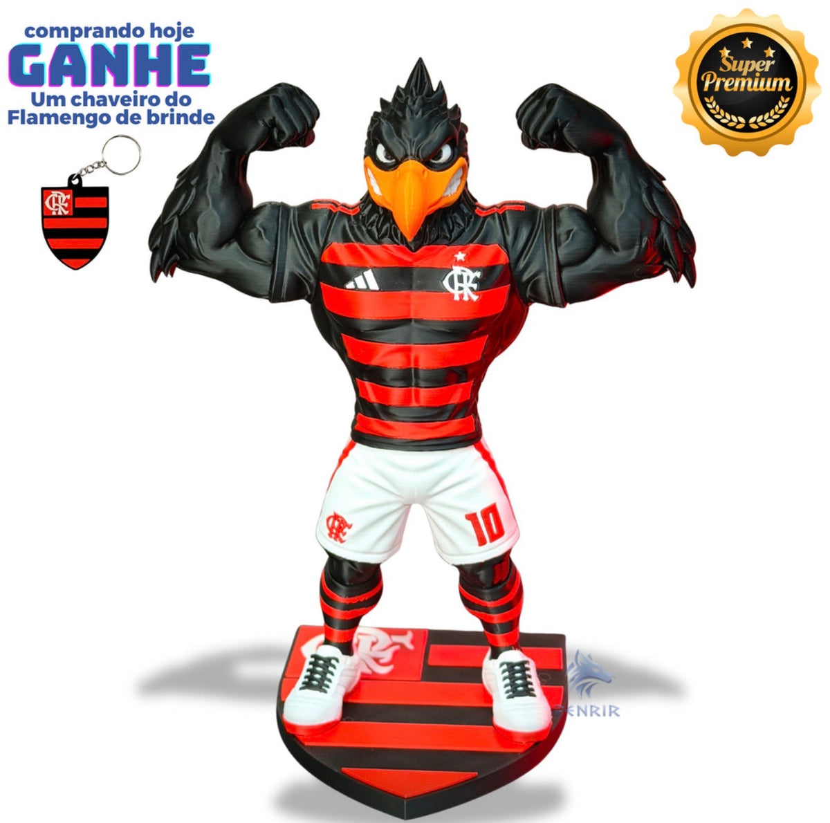 O Urubu do Flamengo Premium Mascote – Arte Decorativa Exclusiva Montado a mão Pronta Entrega EXCLUSIVO FRETE GRÁTIS