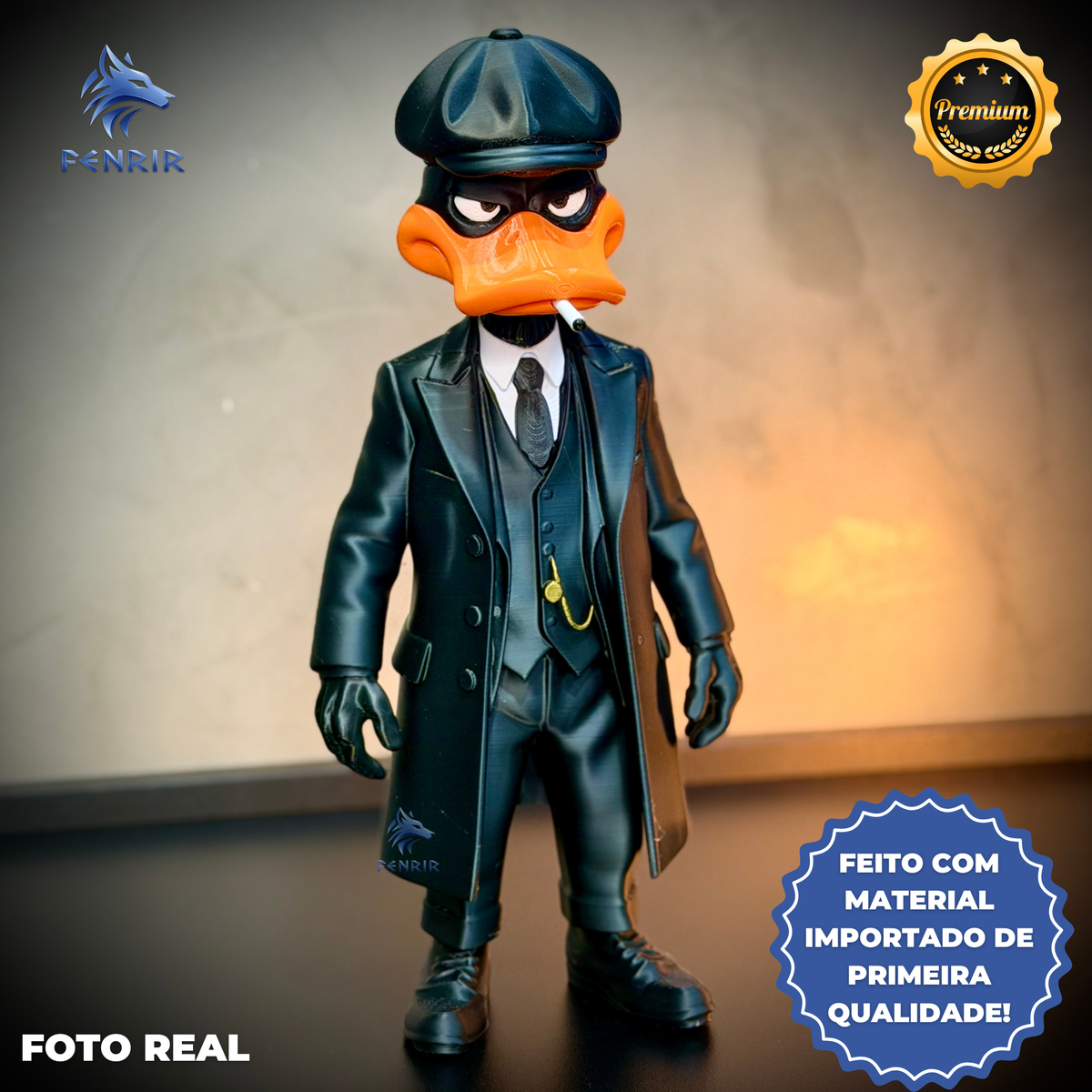 The Duck Shelby (Figure decorativa Patolino Peaky Blinders) estilo Cartoon Montado a mão artesanal EXCLUSIVO FRETE GRÁTIS
