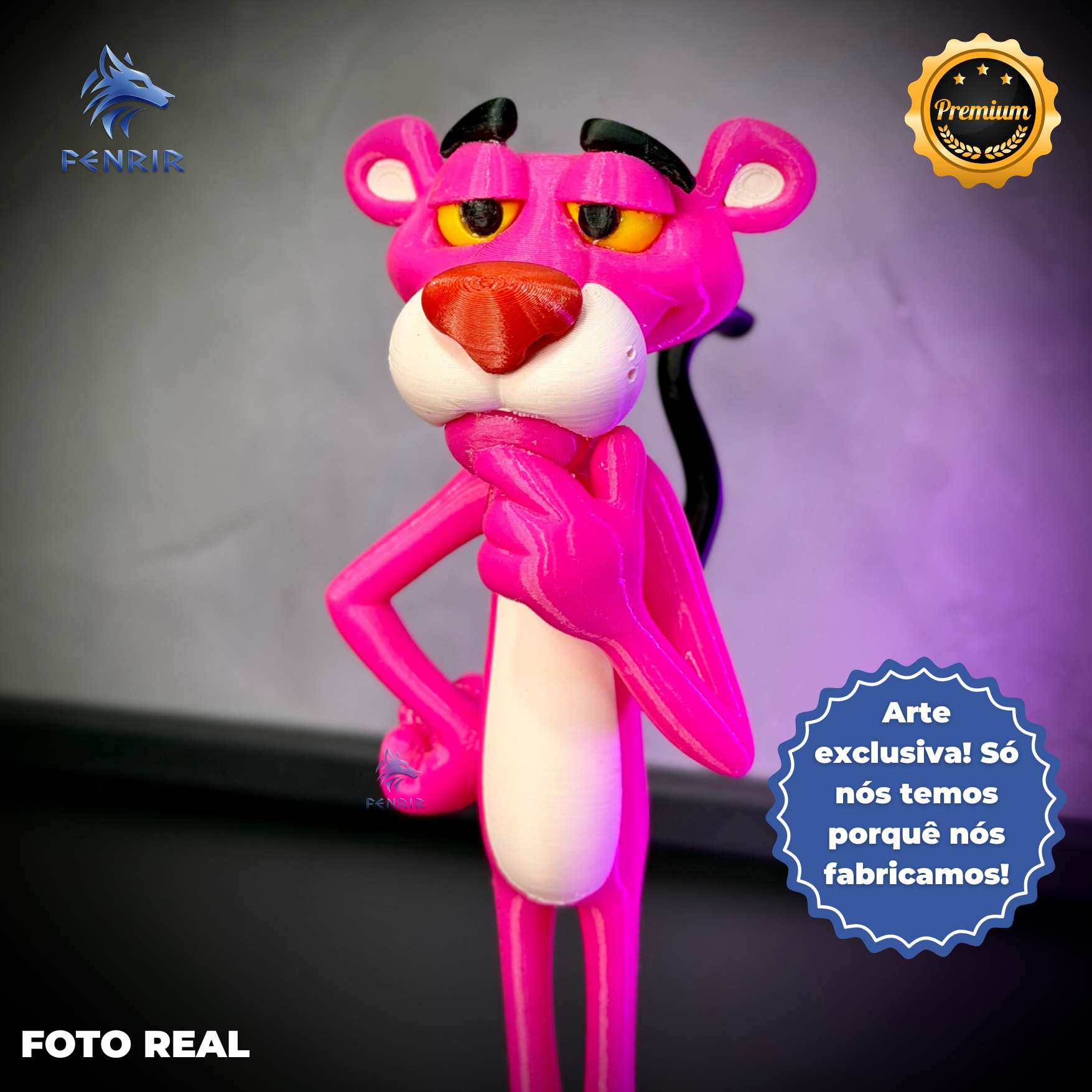 A pantera Cor de Rosa Figura decorativa estilo Cartoon Montado a mão artesanal EXCLUSIVO FRETE GRÁTIS