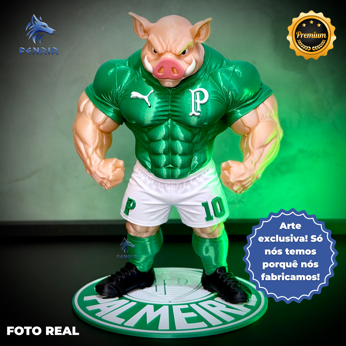 O Porcão do Palmeiras Premium Mascote – Arte Decorativa Exclusiva Montado a mão Pronta Entrega EXCLUSIVO FRETE GRÁTIS