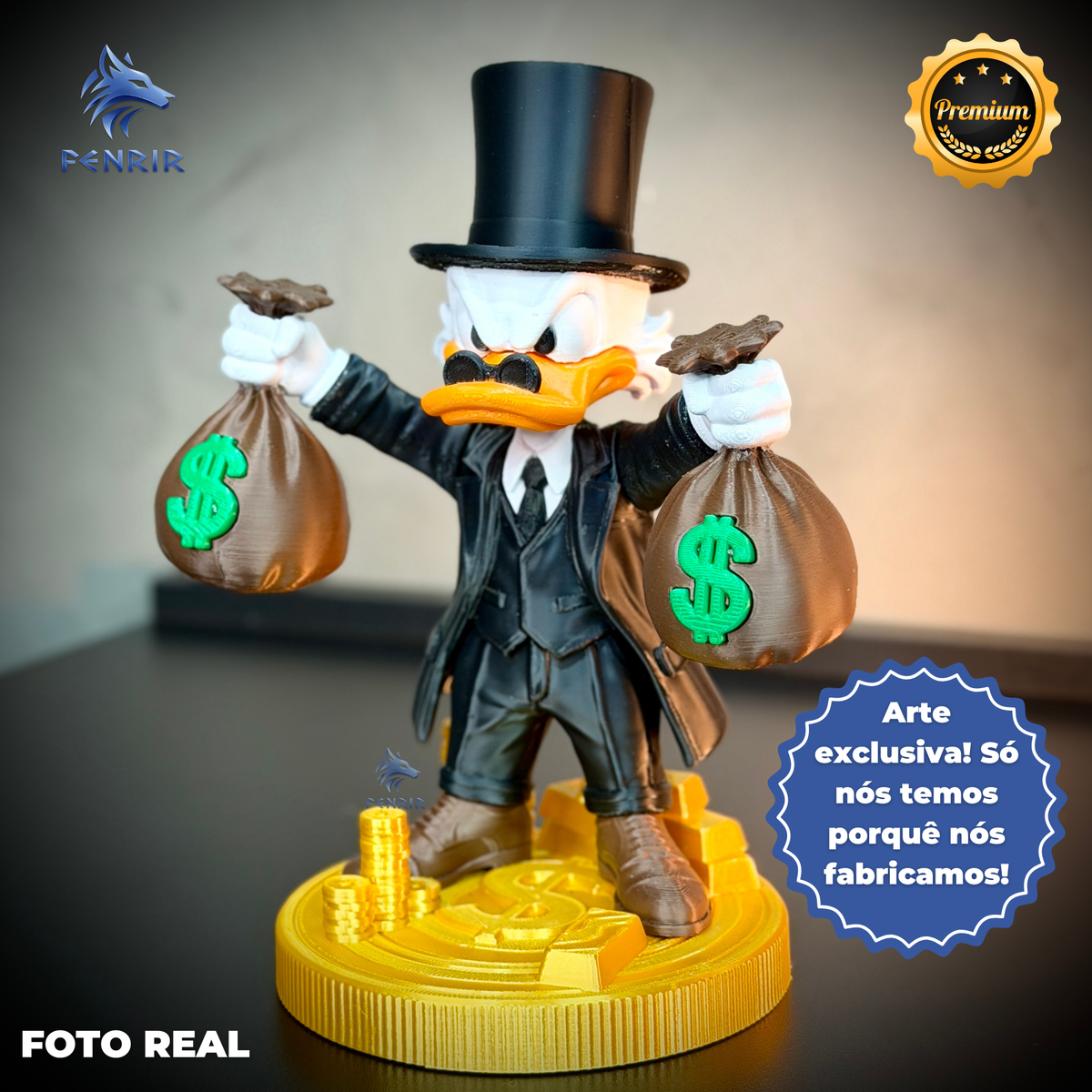 The Money Duck (Figure decorativa tio patinhas dinheiro) estilo Cartoon Montado a mão artesanal EXCLUSIVO FRETE GRÁTIS