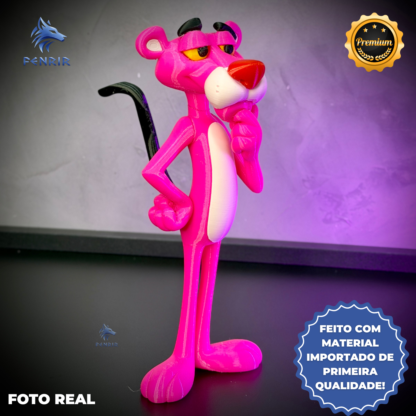 A pantera Cor de Rosa Figura decorativa estilo Cartoon Montado a mão artesanal EXCLUSIVO FRETE GRÁTIS