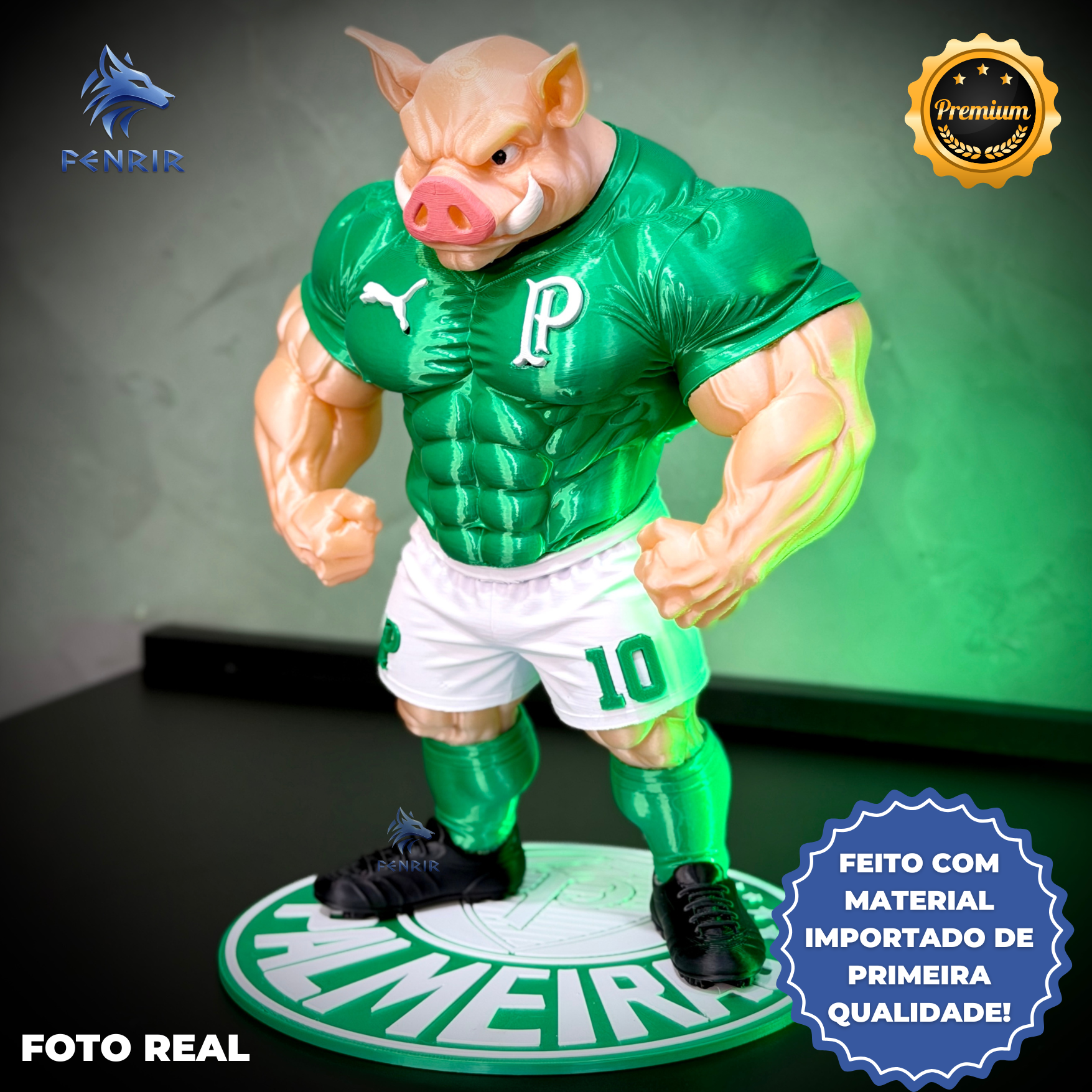 O Porcão do Palmeiras Premium Mascote – Arte Decorativa Exclusiva Montado a mão Pronta Entrega EXCLUSIVO FRETE GRÁTIS