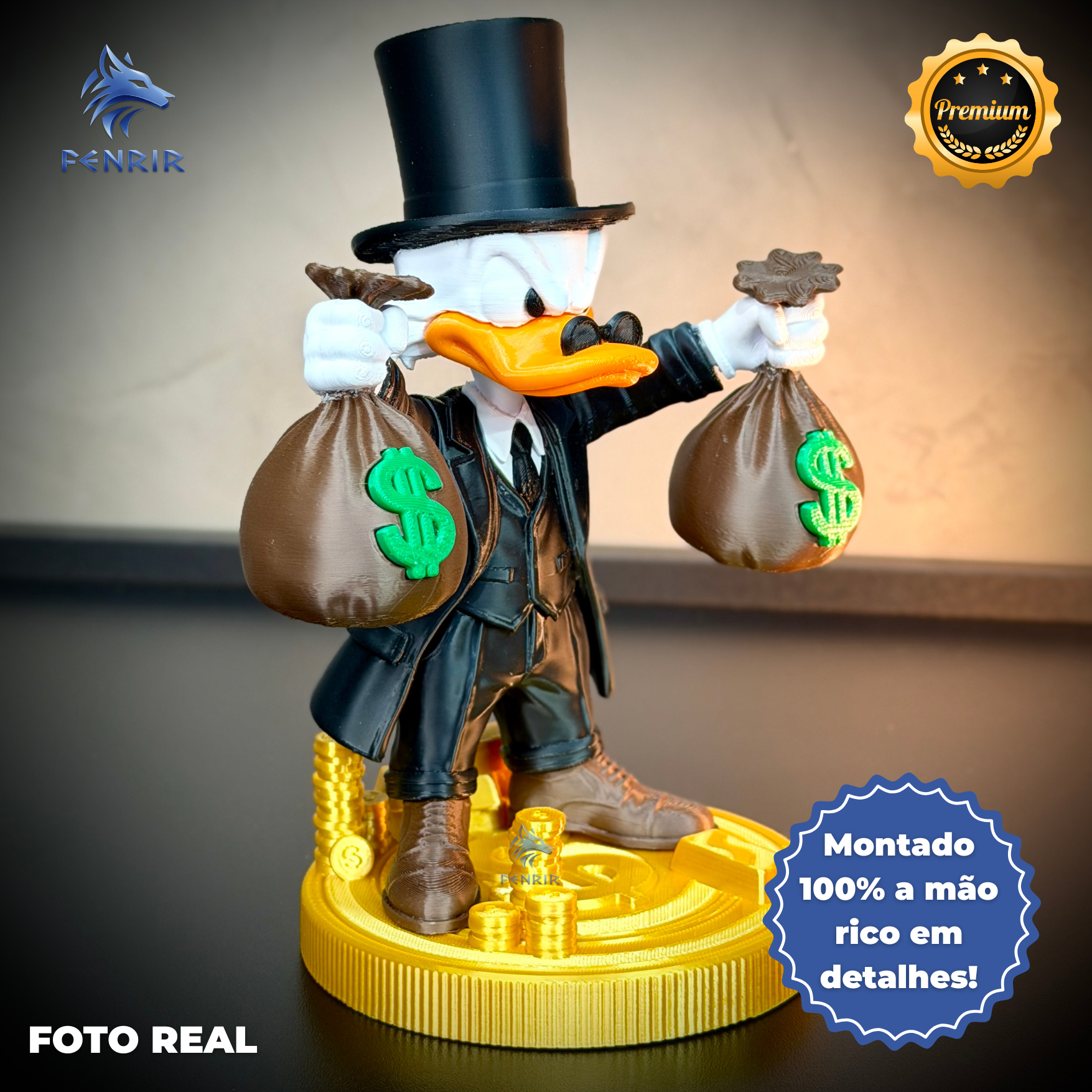 The Money Duck (Figure decorativa tio patinhas dinheiro) estilo Cartoon Montado a mão artesanal EXCLUSIVO FRETE GRÁTIS
