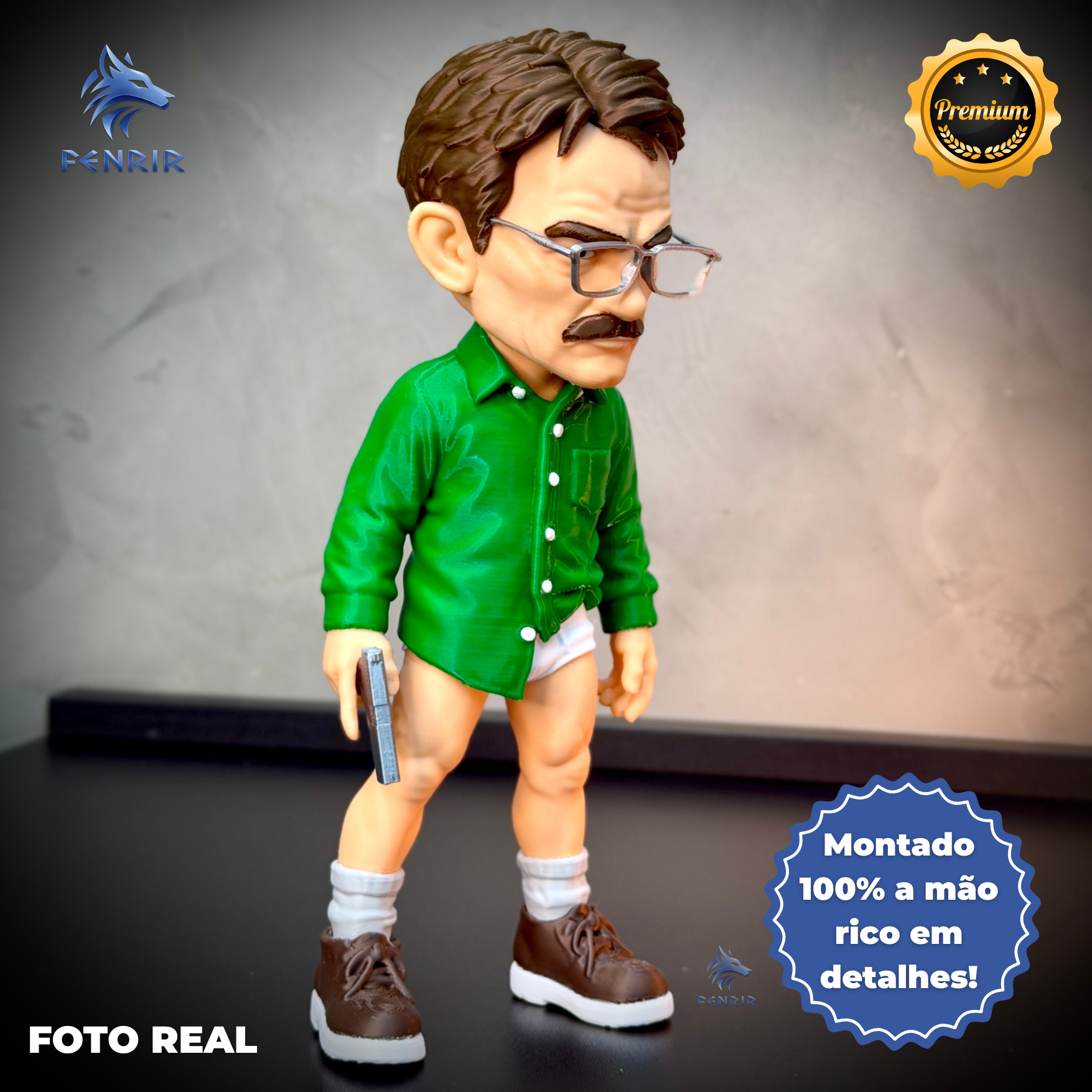 Walter White Episódio Piloto (Figure decorativa Cartoon Fã) estilo Cartoon Montado a mão artesanal EXCLUSIVO FRETE GRÁTIS