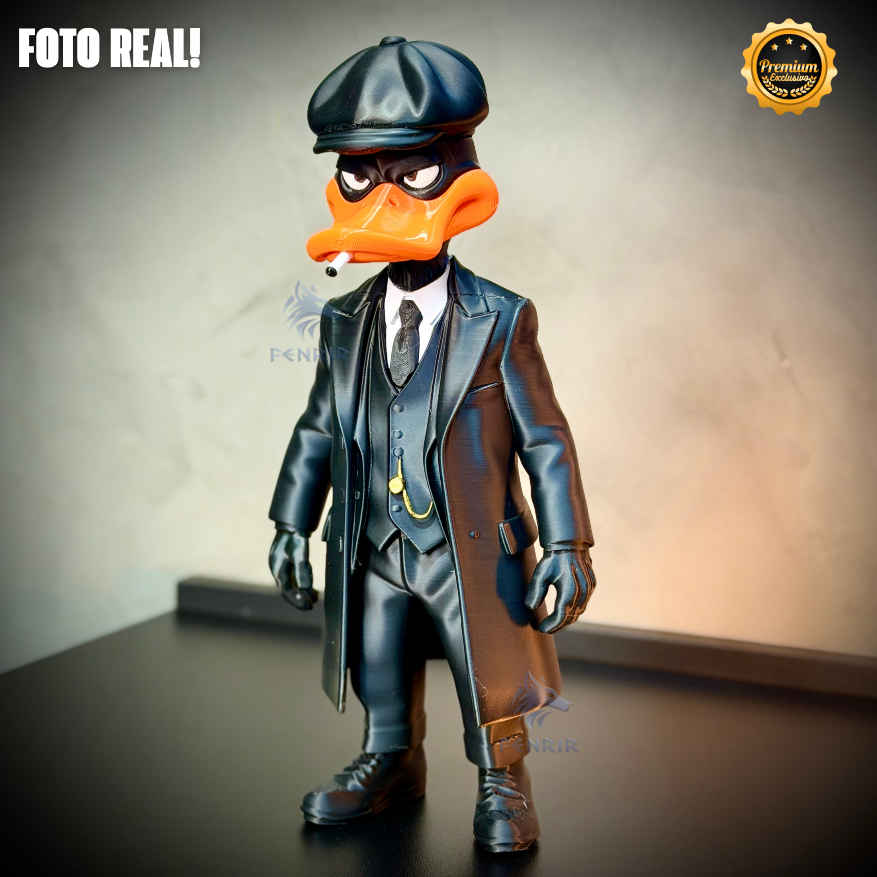 The Duck Shelby (Figure decorativa Patolino Peaky Blinders) estilo Cartoon Montado a mão artesanal EXCLUSIVO FRETE GRÁTIS