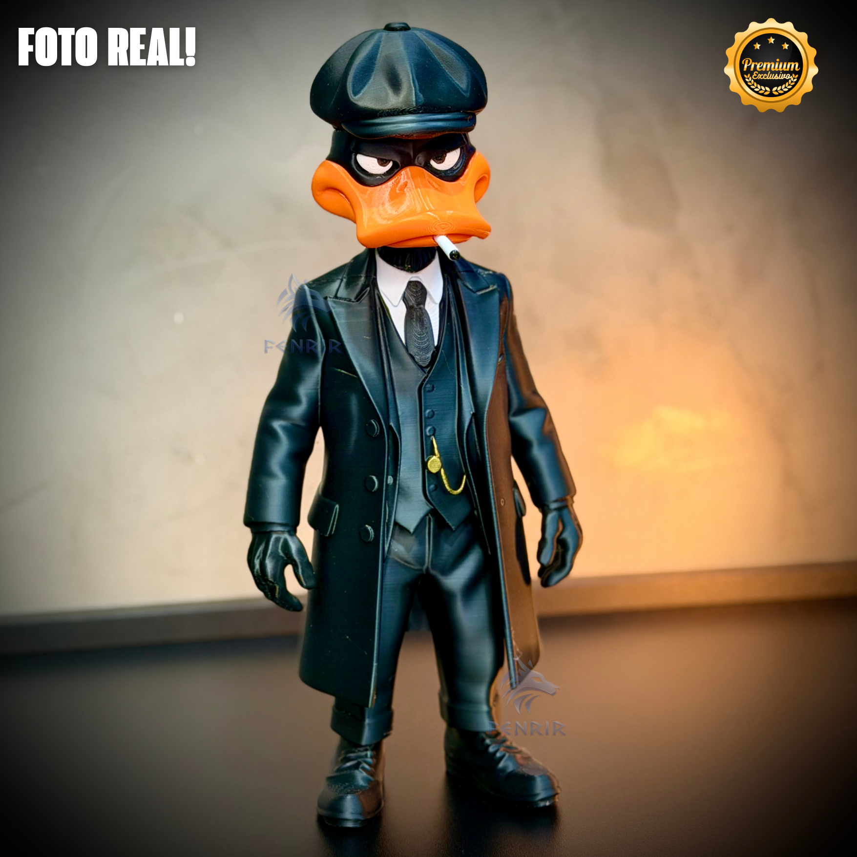 The Duck Shelby (Figure decorativa Patolino Peaky Blinders) estilo Cartoon Montado a mão artesanal EXCLUSIVO FRETE GRÁTIS