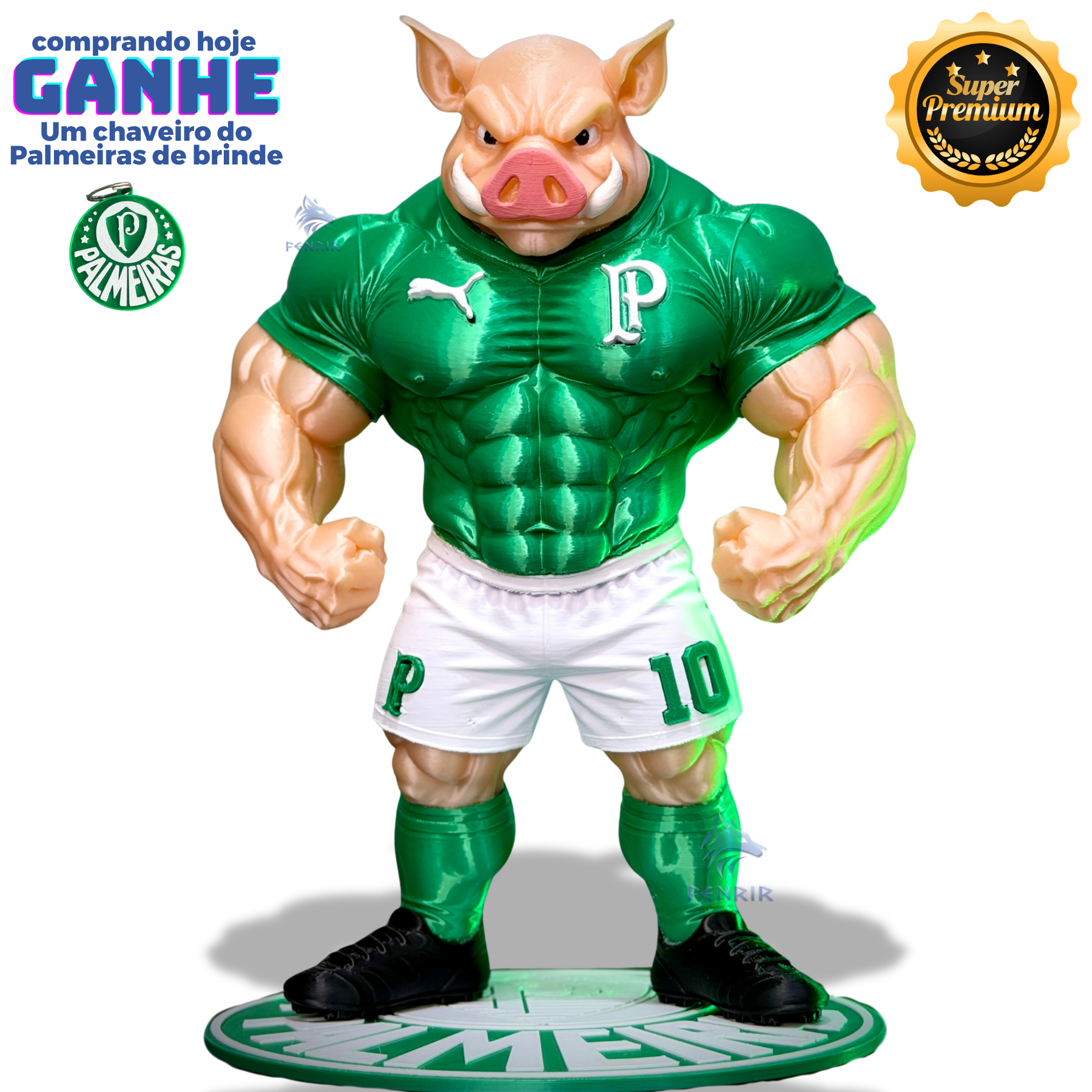 O Porcão do Palmeiras Premium Mascote – Arte Decorativa Exclusiva Montado a mão Pronta Entrega EXCLUSIVO FRETE GRÁTIS