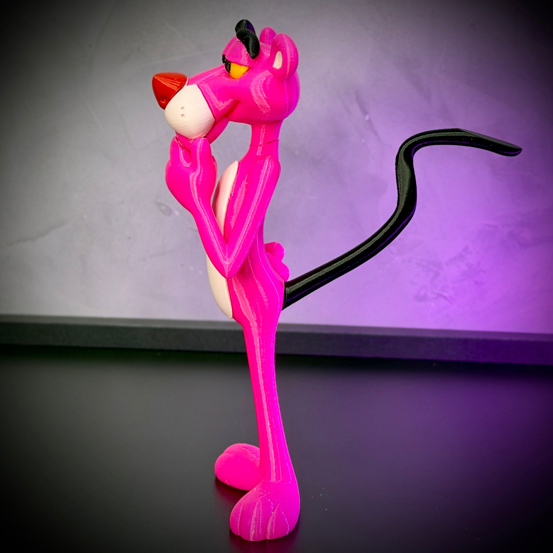 A pantera Cor de Rosa Figura decorativa estilo Cartoon Montado a mão artesanal EXCLUSIVO FRETE GRÁTIS