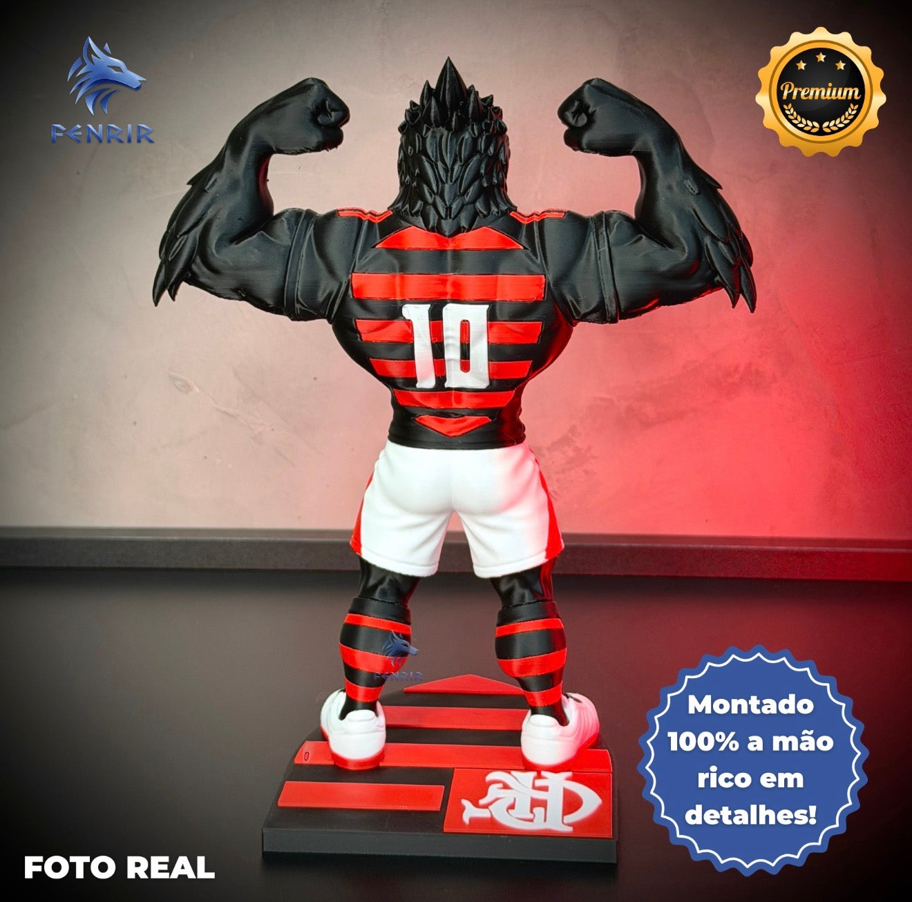 O Urubu do Flamengo Premium Mascote – Arte Decorativa Exclusiva Montado a mão Pronta Entrega EXCLUSIVO FRETE GRÁTIS