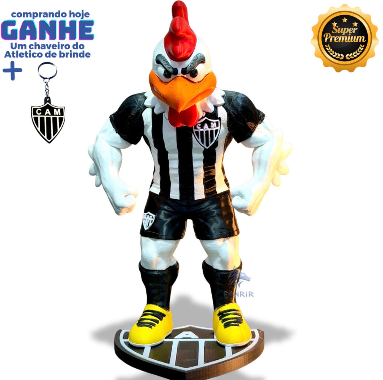 O Galo Doido Premium Mascote – Arte Decorativa Exclusiva Montado a mão Pronta Entrega EXCLUSIVO FRETE GRÁTIS