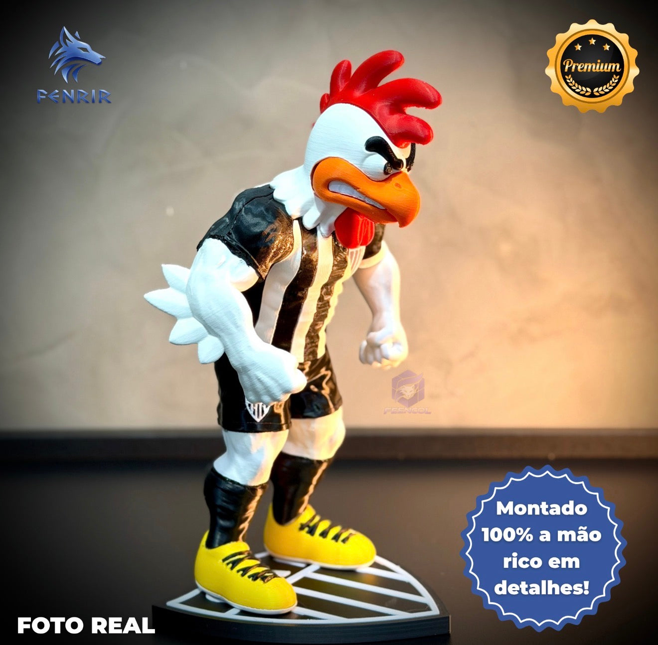 O Galo Doido Premium Mascote – Arte Decorativa Exclusiva Montado a mão Pronta Entrega EXCLUSIVO FRETE GRÁTIS