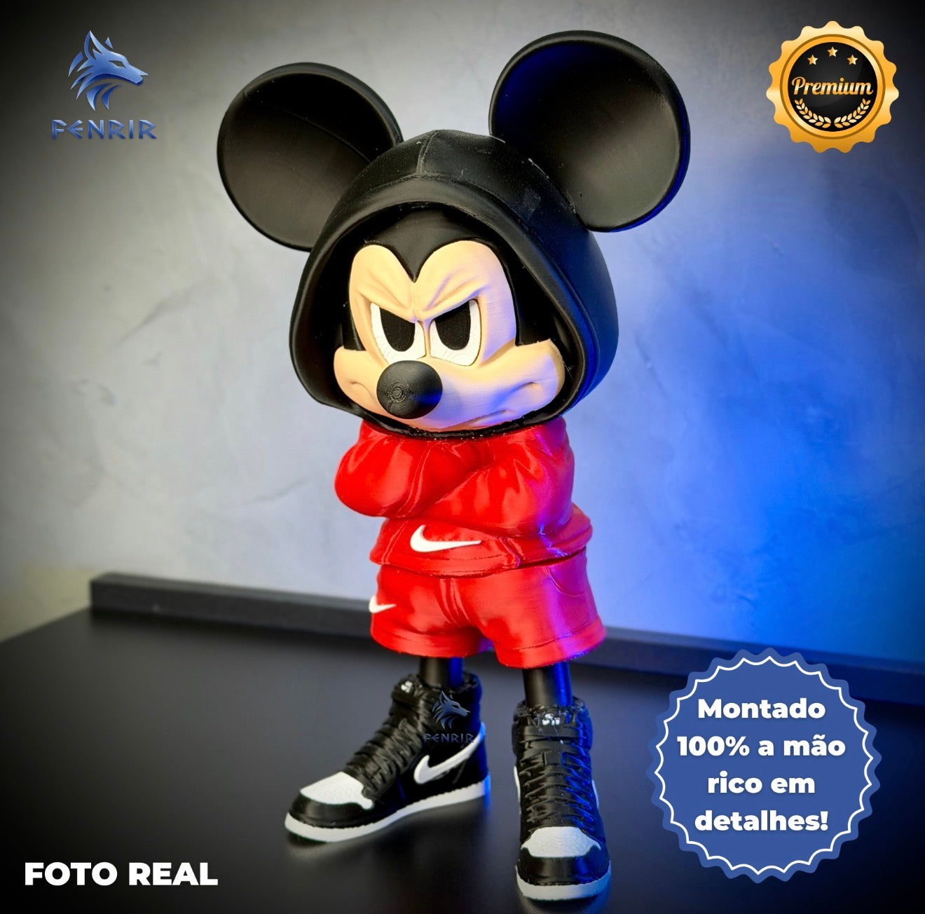 O Mickey Nervoso Urban Figura decorativa estilo Cartoon Montado a mão artesanal EXCLUSIVO FRETE GRÁTIS