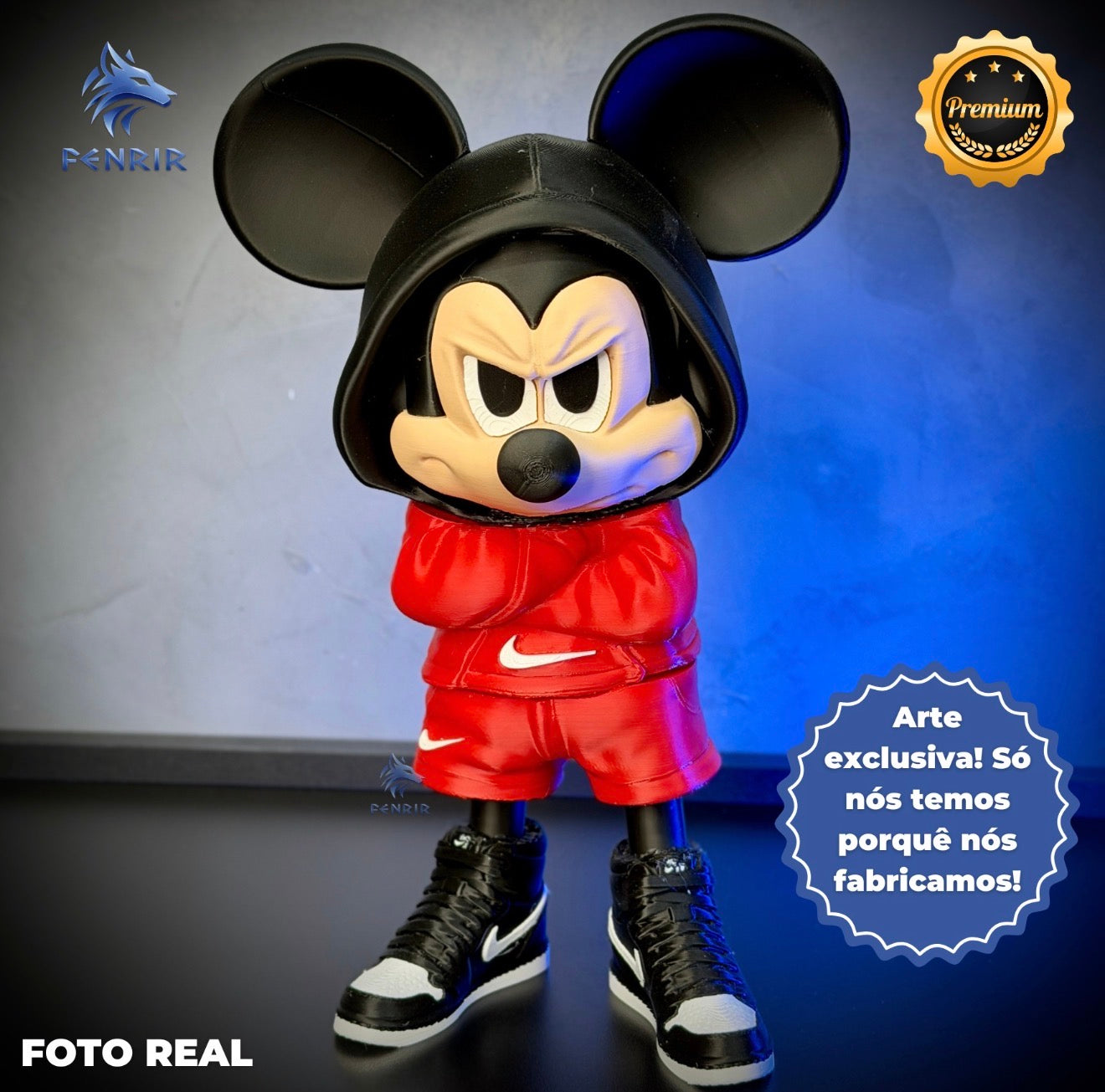 O Mickey Nervoso Urban Figura decorativa estilo Cartoon Montado a mão artesanal EXCLUSIVO FRETE GRÁTIS