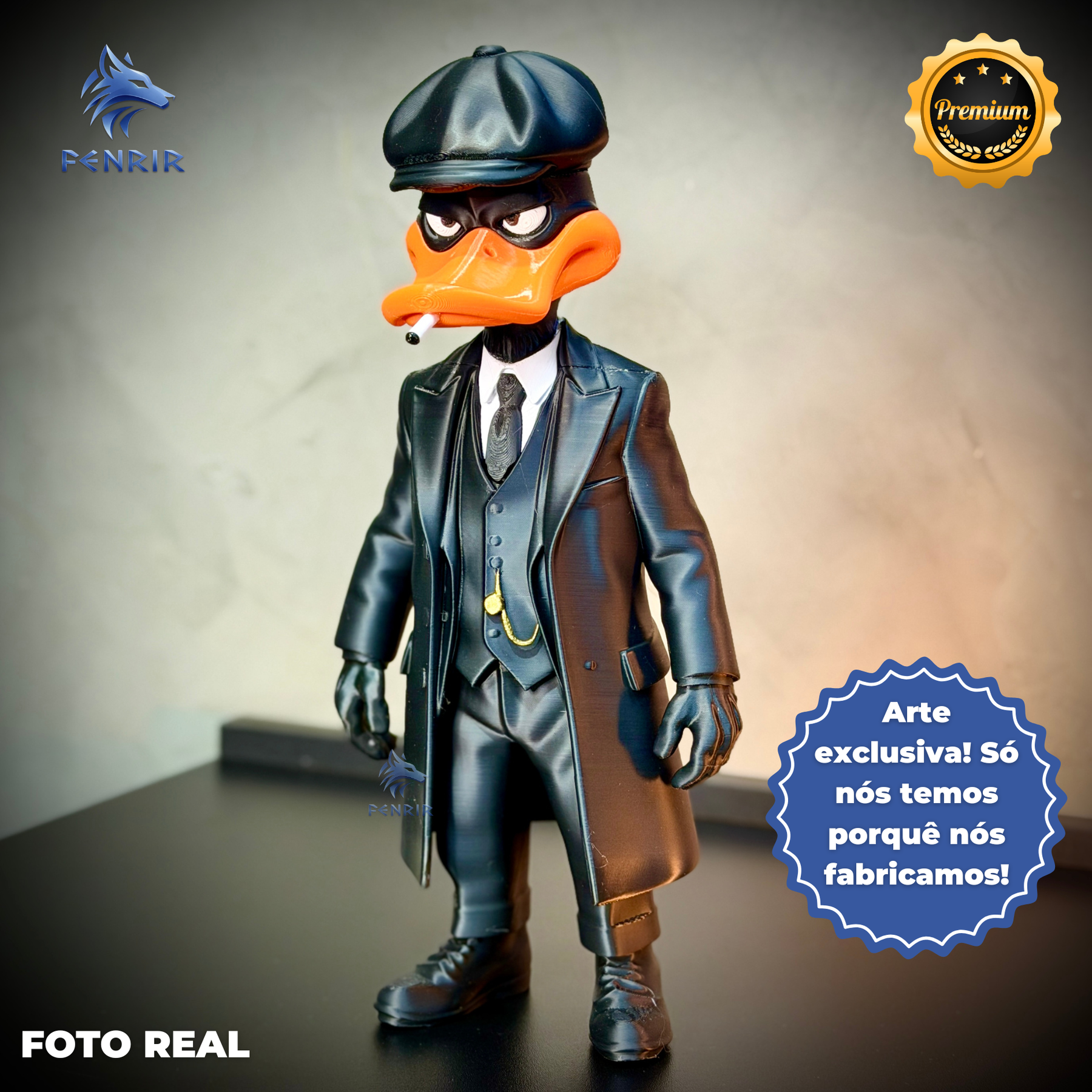 The Duck Shelby (Figure decorativa Patolino Peaky Blinders) estilo Cartoon Montado a mão artesanal EXCLUSIVO FRETE GRÁTIS
