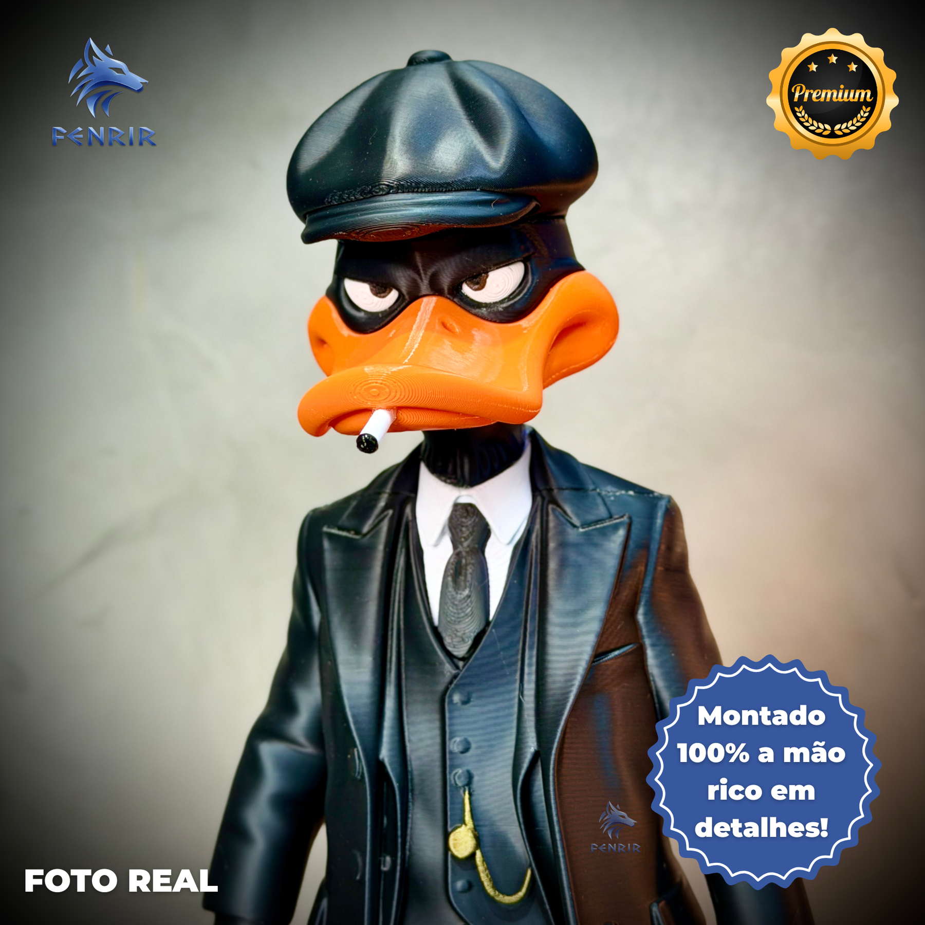 The Duck Shelby (Figure decorativa Patolino Peaky Blinders) estilo Cartoon Montado a mão artesanal EXCLUSIVO FRETE GRÁTIS