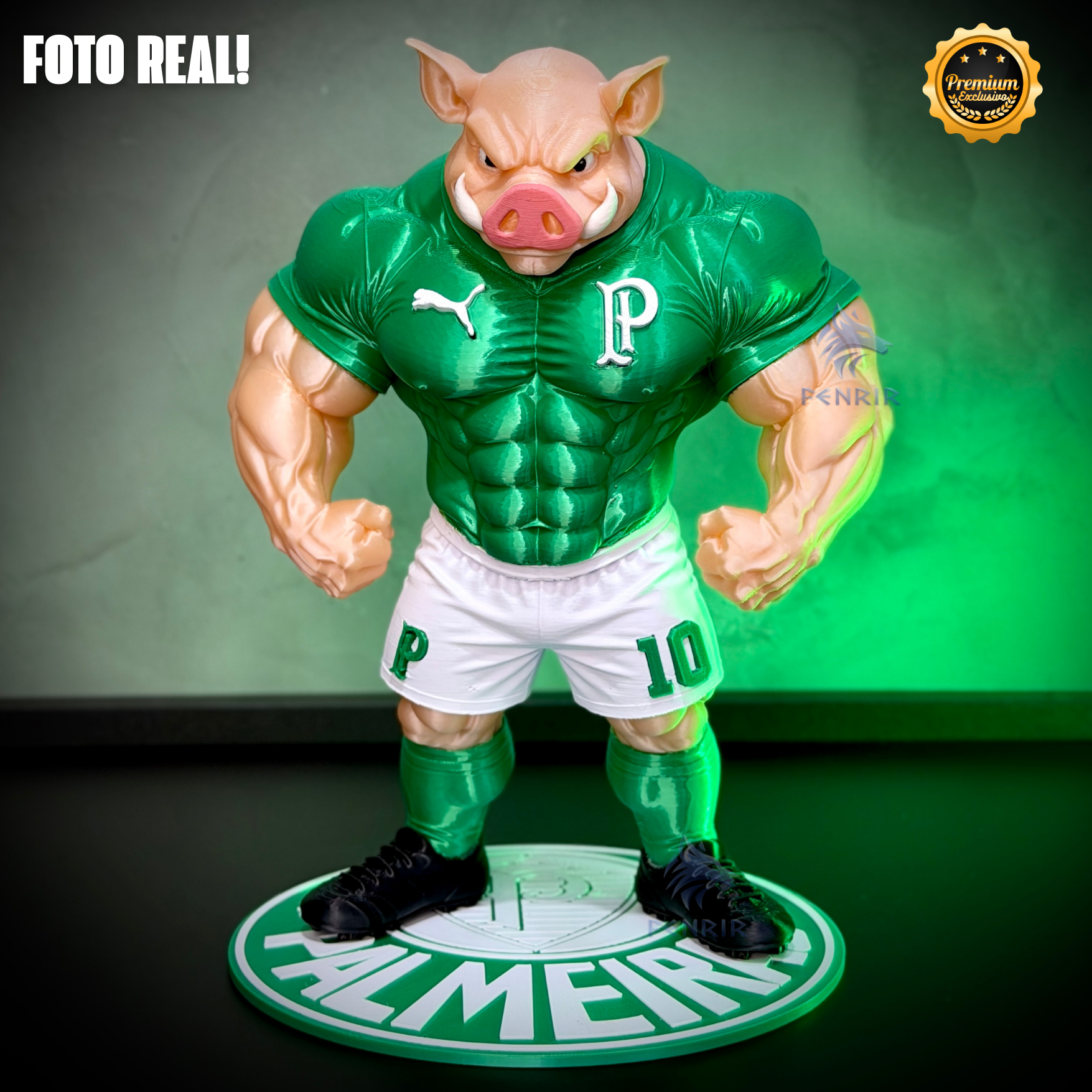 O Porcão do Palmeiras Premium Mascote – Arte Decorativa Exclusiva Montado a mão Pronta Entrega EXCLUSIVO FRETE GRÁTIS