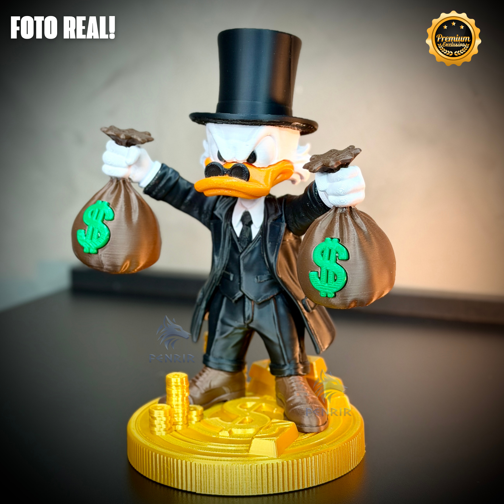 The Money Duck (Figure decorativa tio patinhas dinheiro) estilo Cartoon Montado a mão artesanal EXCLUSIVO FRETE GRÁTIS