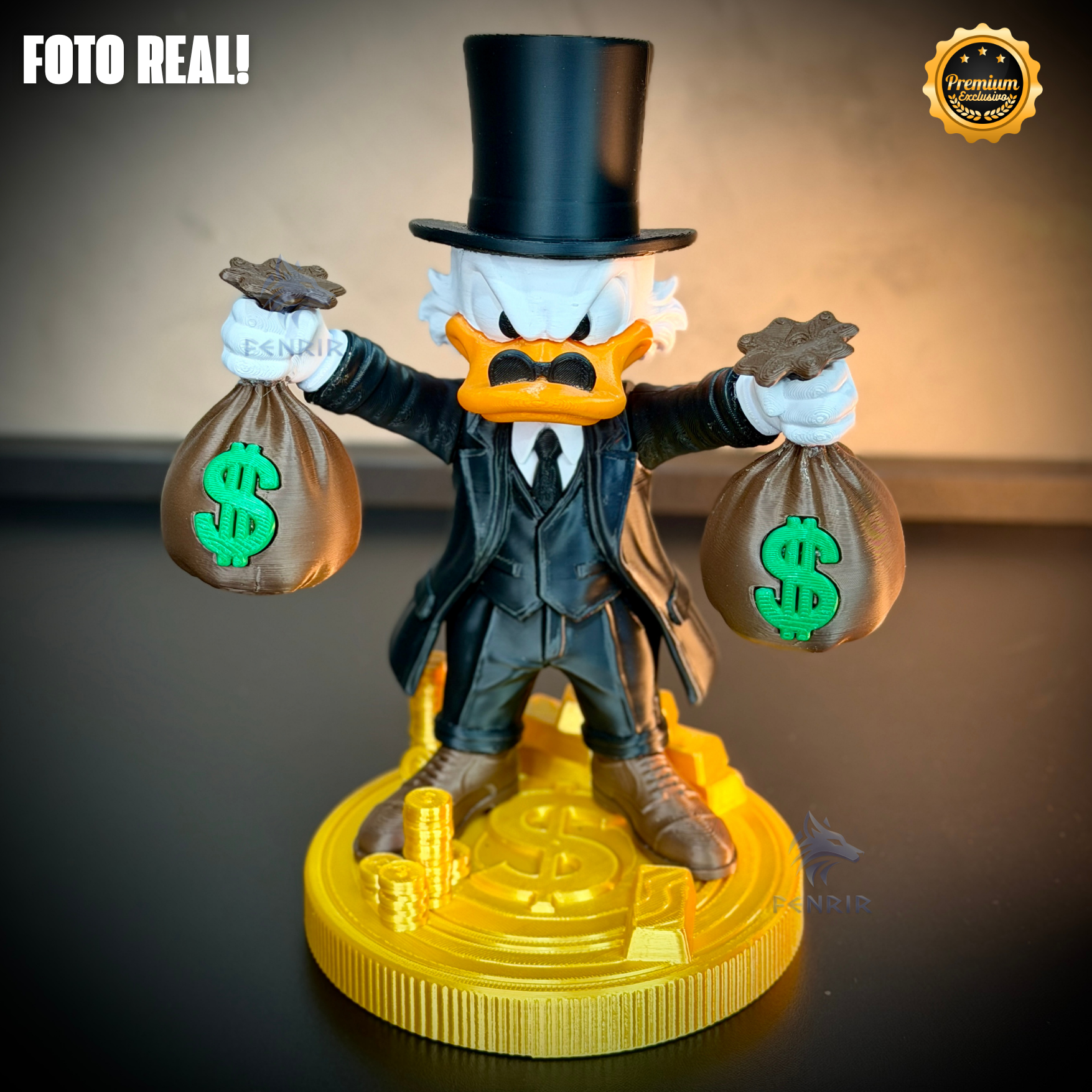The Money Duck (Figure decorativa tio patinhas dinheiro) estilo Cartoon Montado a mão artesanal EXCLUSIVO FRETE GRÁTIS