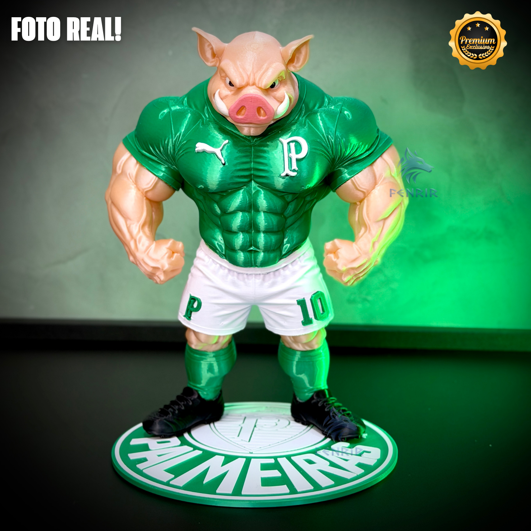 O Porcão do Palmeiras Premium Mascote – Arte Decorativa Exclusiva Montado a mão Pronta Entrega EXCLUSIVO FRETE GRÁTIS
